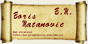 Boris Matanović vizit kartica